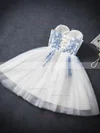 A-line Sweetheart Tulle Short/Mini Homecoming Dresses With Lace #Favs020110462