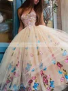 A-line Strapless Lace Tulle Tea-length Homecoming Dresses With Appliques Lace #Favs020110475
