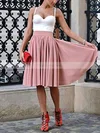 A-line Sweetheart Satin Knee-length Homecoming Dresses #Favs020110488
