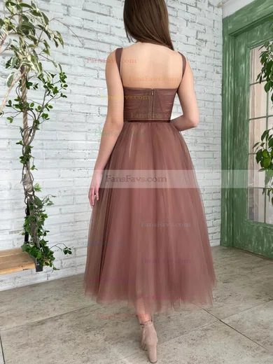 A-line Sweetheart Tulle Ankle-length Homecoming Dresses With Sashes / Ribbons #Favs020110510