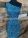 Sheath/Column One Shoulder Sequined Short/Mini Homecoming Dresses #Favs020109898
