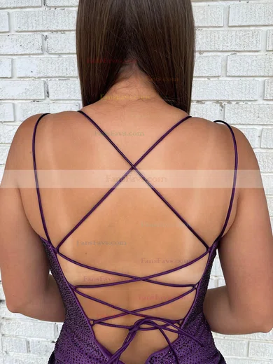 Sheath/Column V-neck Silk-like Satin Short/Mini Homecoming Dresses With Beading #Favs020109915