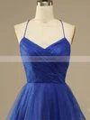 A-line V-neck Tulle Short/Mini Homecoming Dresses With Ruffles #Favs020109927