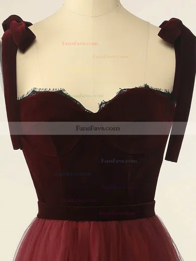 A-line Sweetheart Tulle Tea-length Homecoming Dresses With Bow #Favs020109933