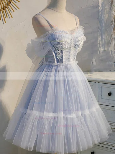 A-line Sweetheart Tulle Short/Mini Homecoming Dresses With Lace #Favs020109952