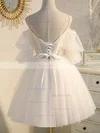 A-line Off-the-shoulder Tulle Short/Mini Homecoming Dresses With Lace #Favs020109954