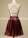 A-line Scoop Neck Sequined Short/Mini Homecoming Dresses #Favs020109964