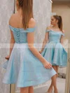 A-line Off-the-shoulder Satin Short/Mini Homecoming Dresses #Favs020109990