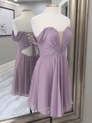 A-line Off-the-shoulder Chiffon Short/Mini Homecoming Dresses With Ruffles #Favs020109998 A-line Off-the-shoulder Chiffon Short/Mini Homecoming Dresses With Ruffles #Favs020109998