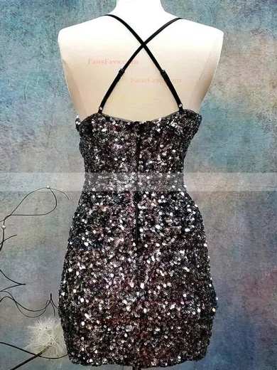 Sheath/Column V-neck Sequined Short/Mini Homecoming Dresses #Favs020110000