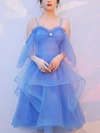 A-line Off-the-shoulder Tulle Knee-length Homecoming Dresses With Crystal Detailing #Favs020110009