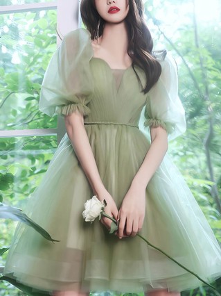 A-line Off-the-shoulder Tulle Short/Mini Homecoming Dresses With Sashes / Ribbons #Favs020110019 A-line Off-the-shoulder Tulle Short/Mini Homecoming Dresses With Sashes / Ribbons #Favs020110019