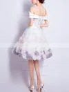 A-line Off-the-shoulder Tulle Knee-length Homecoming Dresses With Flower(s) #Favs020110022