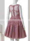 A-line Scoop Neck Tulle Short/Mini Homecoming Dresses With Lace #Favs020110032