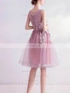 A-line Scoop Neck Tulle Short/Mini Homecoming Dresses With Lace #Favs020110034