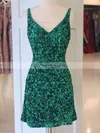 Sheath/Column V-neck Sequined Short/Mini Homecoming Dresses #Favs020110045