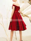 A-line Off-the-shoulder Velvet Tea-length Homecoming Dresses #Favs020110062