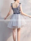 A-line V-neck Lace Tulle Short/Mini Homecoming Dresses With Flower(s) #Favs020110067