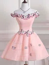 Ball Gown Off-the-shoulder Tulle Short/Mini Homecoming Dresses With Flower(s) #Favs020110119