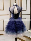 A-line High Neck Tulle Short/Mini Homecoming Dresses With Beading #Favs020110152
