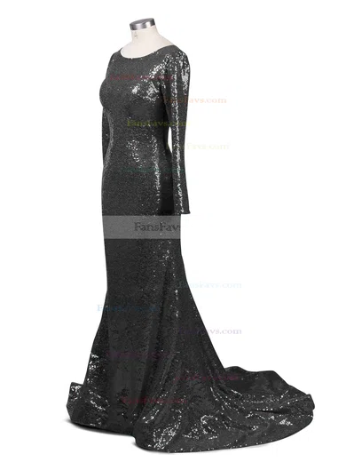 Trumpet/Mermaid Scoop Neck Sequined Sweep Train Prom Dresses #Favs02016266