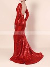Trumpet/Mermaid Scoop Neck Sequined Sweep Train Prom Dresses #Favs02016266