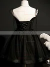 A-line V-neck Tulle Short/Mini Homecoming Dresses With Beading #Favs020110160
