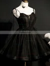 A-line V-neck Tulle Short/Mini Homecoming Dresses With Beading #Favs020110160