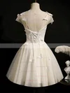 A-line Scoop Neck Tulle Short/Mini Homecoming Dresses With Appliques Lace #Favs020110161