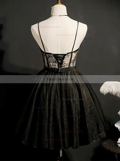 A-line Square Neckline Glitter Short/Mini Homecoming Dresses With Beading #Favs020110164