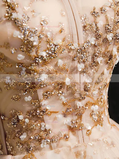 A-line Strapless Tulle Short/Mini Homecoming Dresses With Beading #Favs020110165