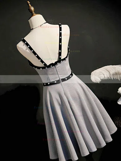 A-line Sweetheart Satin Short/Mini Homecoming Dresses With Beading #Favs020110166