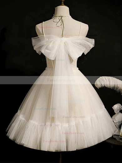 Ball Gown Sweetheart Lace Tulle Short/Mini Homecoming Dresses With Appliques Lace #Favs020110172