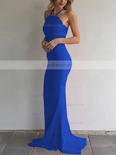 Sheath/Column Halter Lace Sweep Train Prom Dresses #Favs020105793