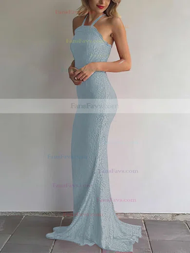 Sheath/Column Halter Lace Sweep Train Prom Dresses #Favs020105793