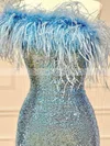 Sheath/Column One Shoulder Sequined Short/Mini Homecoming Dresses With Feathers / Fur #Favs020110324