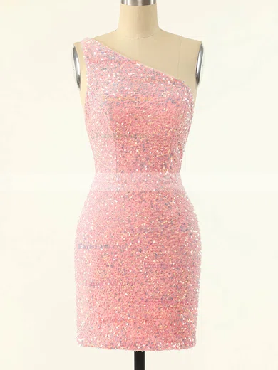 Sheath/Column One Shoulder Sequined Short/Mini Homecoming Dresses #Favs020110326