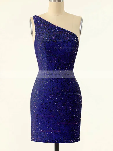 Sheath/Column One Shoulder Sequined Short/Mini Homecoming Dresses #Favs020110326