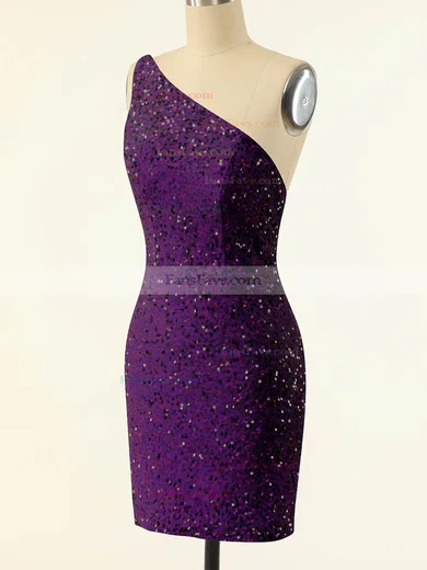 Sheath/Column One Shoulder Sequined Short/Mini Homecoming Dresses #Favs020110326