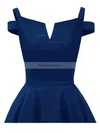 A-line V-neck Satin Knee-length Homecoming Dresses #Favs020110203