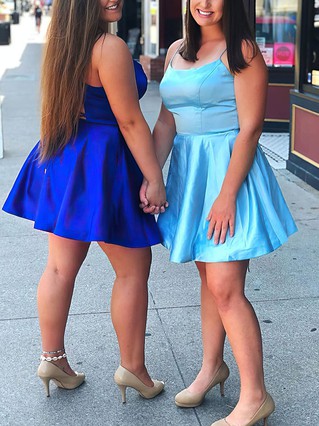 A-line Scoop Neck Silk-like Satin Short/Mini Homecoming Dresses #Favs020110207 A-line Scoop Neck Silk-like Satin Short/Mini Homecoming Dresses #Favs020110207