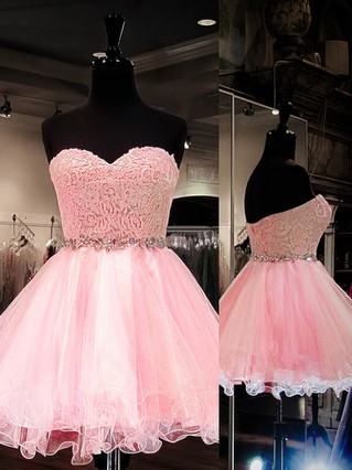 Ball Gown Sweetheart Tulle Short/Mini Beading Prom Dresses #Favs020101804 Ball Gown Sweetheart Tulle Short/Mini Beading Prom Dresses #Favs020101804
