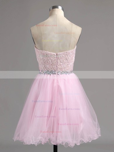 Ball Gown Sweetheart Tulle Short/Mini Beading Prom Dresses #Favs020101804