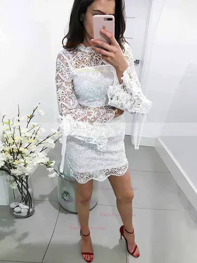 Sheath/Column High Neck Lace Short/Mini Homecoming Dresses #Favs020110223