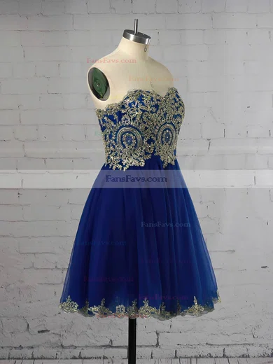 Inexpensive Sweetheart Organza with Beading Short/Mini Prom Dresses #Favs020102037