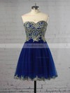 Inexpensive Sweetheart Organza with Beading Short/Mini Prom Dresses #Favs020102037