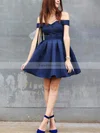 A-line Off-the-shoulder Satin Short/Mini Homecoming Dresses #Favs020110250