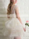 A-line Scoop Neck Lace Organza Short/Mini Bow Prom Dresses #Favs020102158