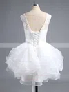 A-line Scoop Neck Lace Organza Short/Mini Bow Prom Dresses #Favs020102158