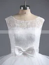 A-line Scoop Neck Lace Organza Short/Mini Bow Prom Dresses #Favs020102158